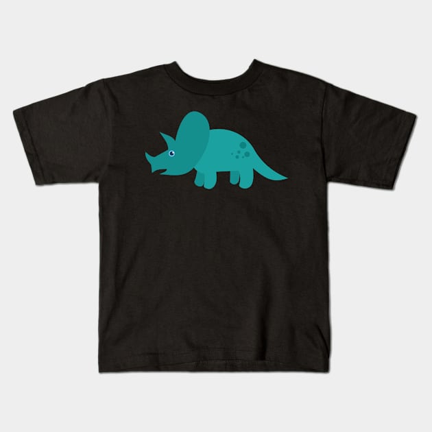 Cool Blue Triceratops Dinosaur. Cute Dino Cartoon. Kids T-Shirt by CoolFactorMerch
